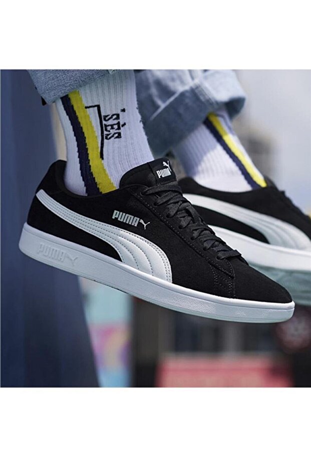 Ayakkabı 36498901 Smash v2 Black-Puma White-Puma - 5
