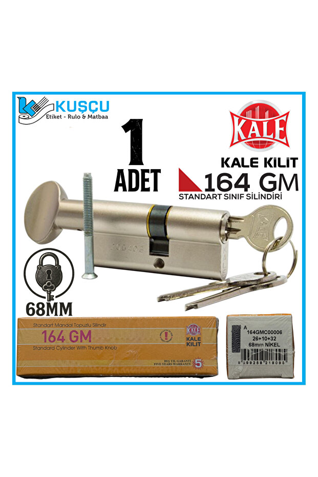 164 Gm 68 mm Nickel Standard Cylinder Barrel with Latch Knob