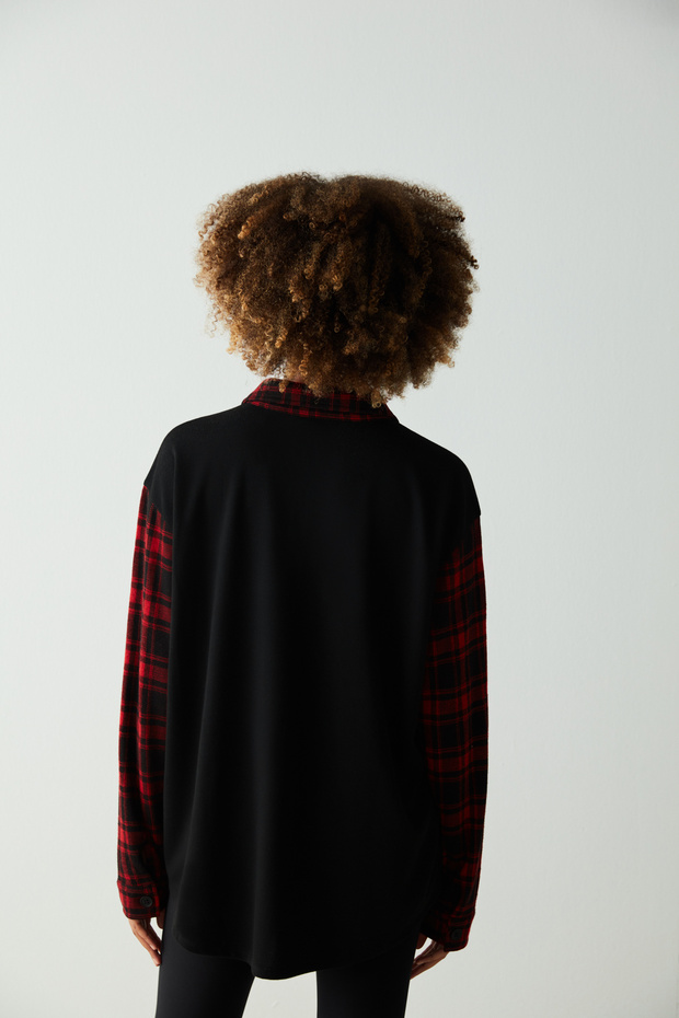 Rose Checked Pijama Üstü - 6