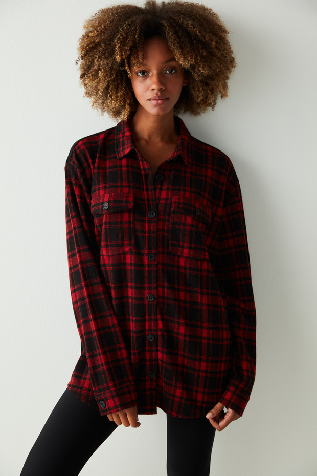 Rose Checked Pijama Üstü - 2