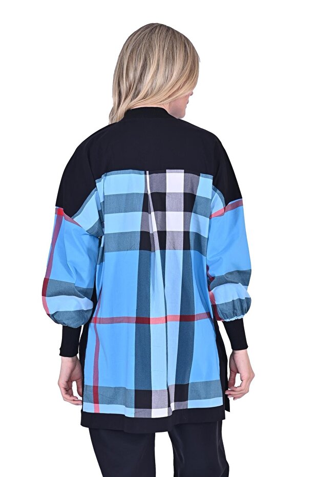 İNVEE 6121 Desenli Viskon Gömlek - Mavi - 3