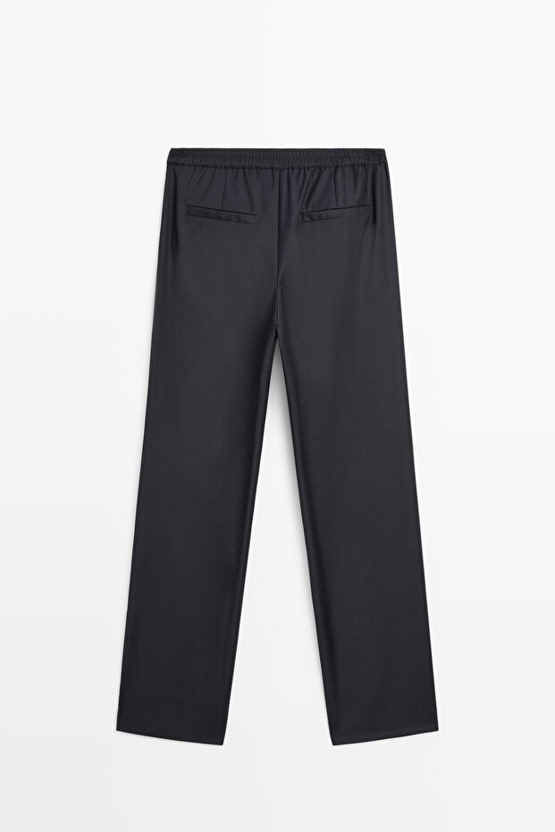 Elastik belli pensli pantolon - 8