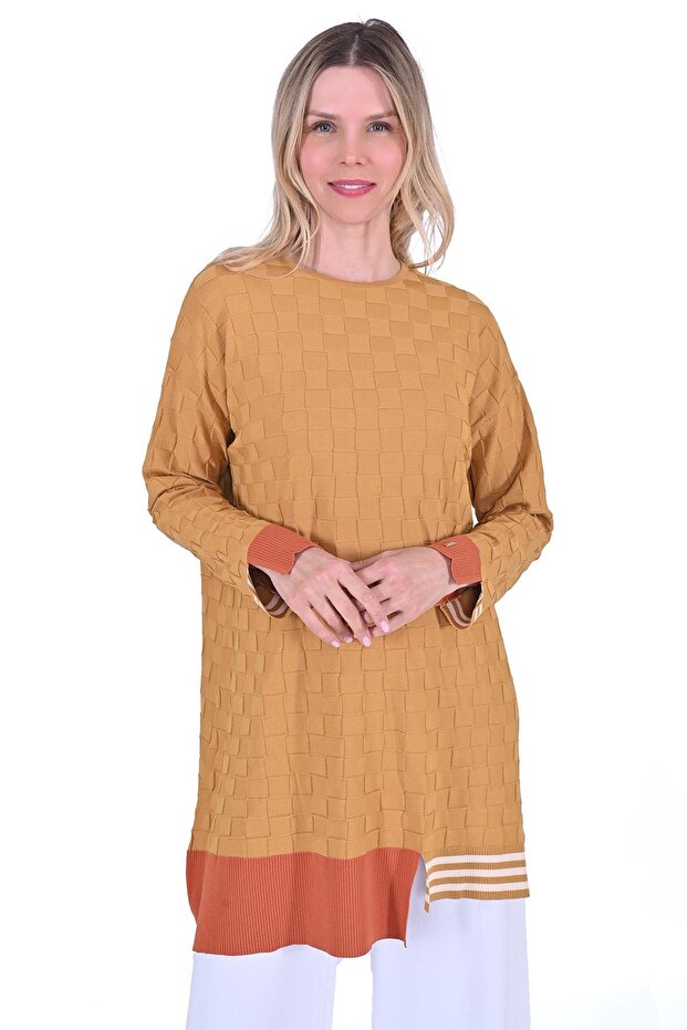 Women's Yellow Knitwear Tunic