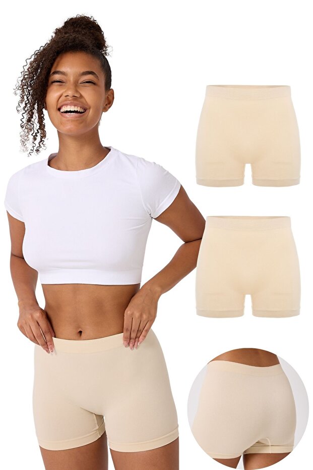 2'li Kadın Dikişsiz Basic Boxer - 1