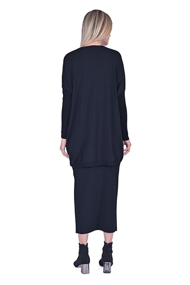 Kum Saati Triko Tunik SİYAH - 3