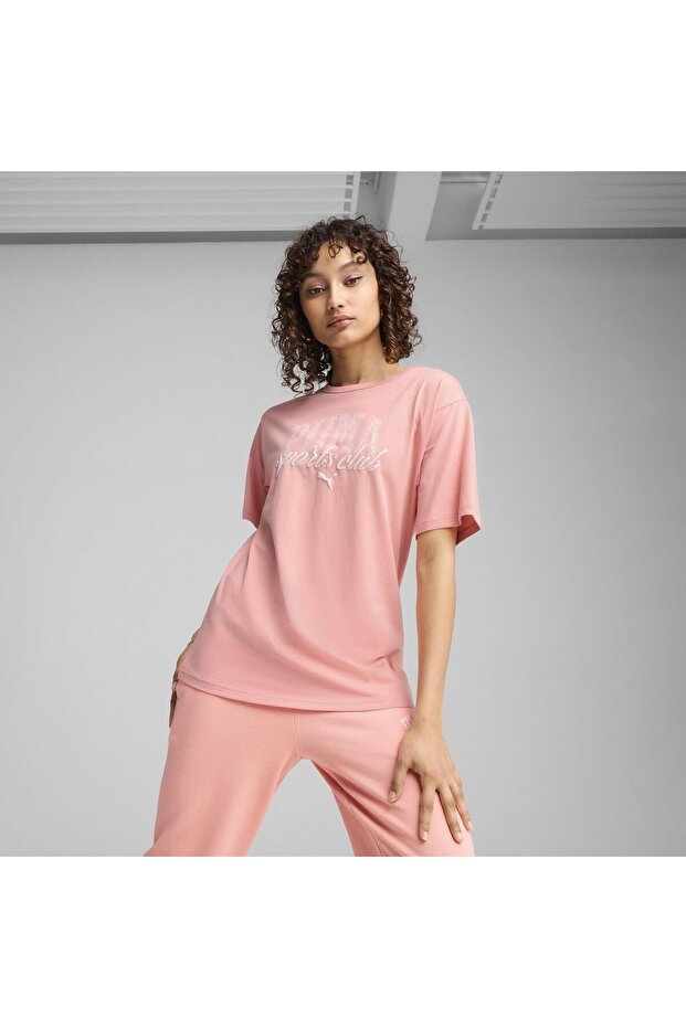 CLASS Relaxed Tee Pink Fruit KADIN KISA KOL T-SHIRT - 1