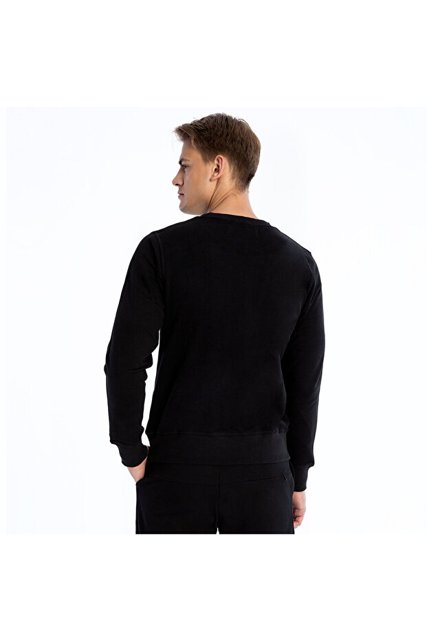 MNC1105 Siyah Erkek Sweatshirt - 4