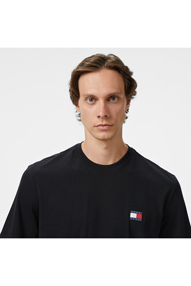 Tommy Jeans 90-es évek Flag férfi fekete póló - 4