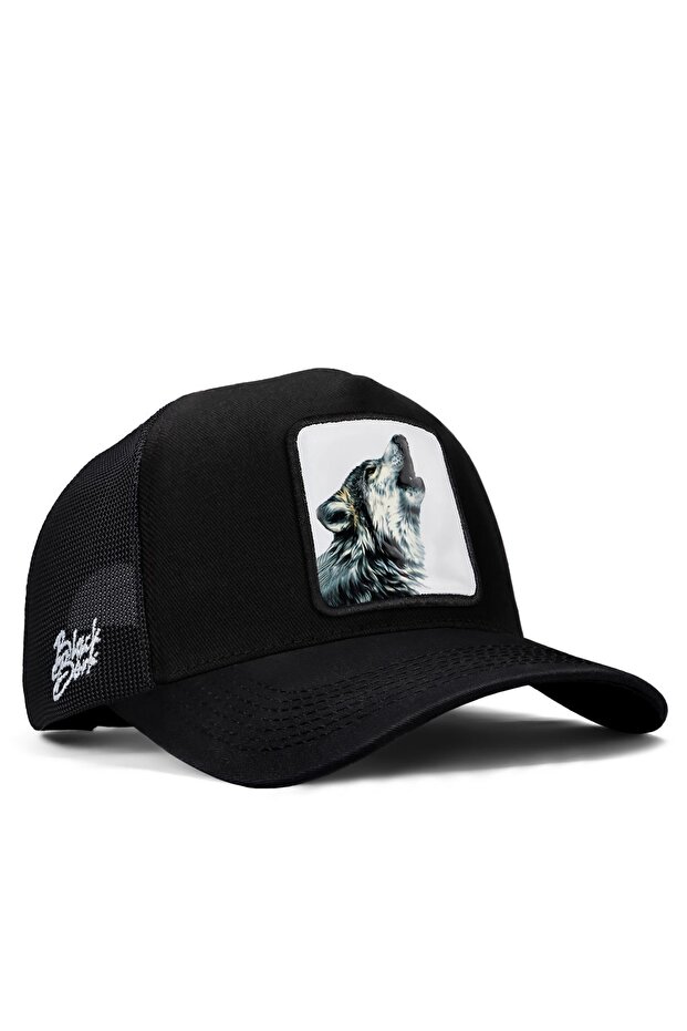 Wolf Logo Black Trucker Hat - 1
