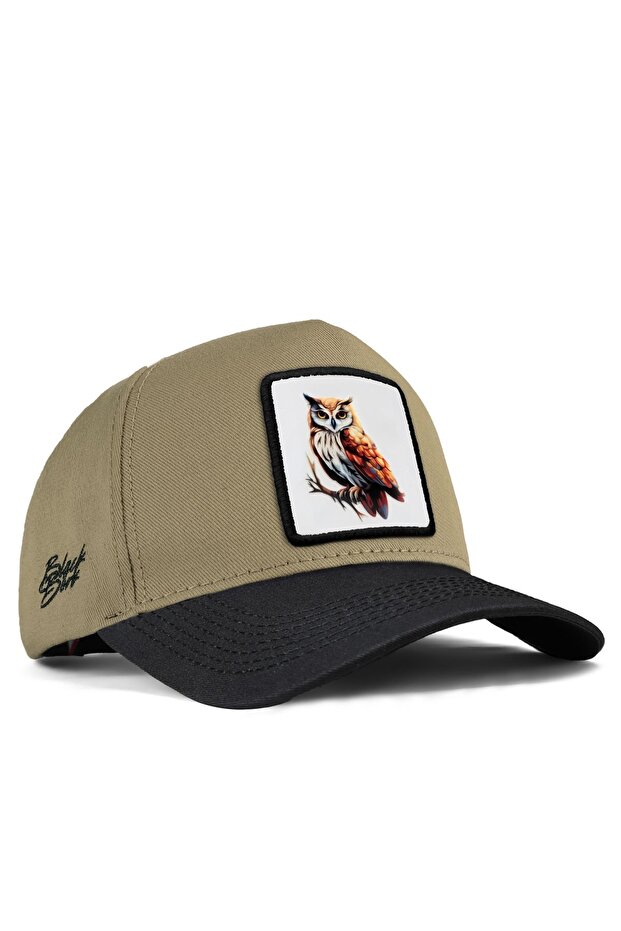 Owl Logo Black-Mink Baseball Cap