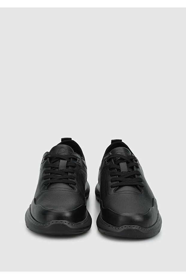 حذاء رياضي جلد أسود للرجال - 3