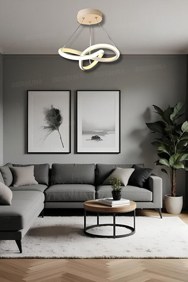 Quina White Tek Renk Modern Sarkıt Led Avize - 4