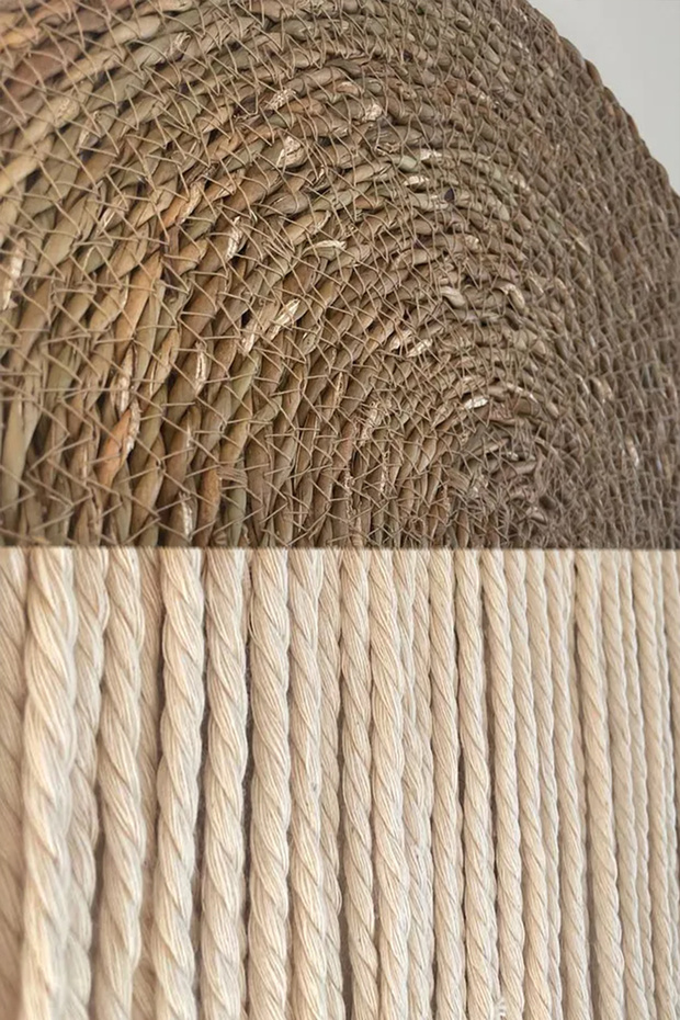 Bohem Hasır Duvar Dekorasyon Ürünü Kiremit Makrome Duvar Süsü - 6