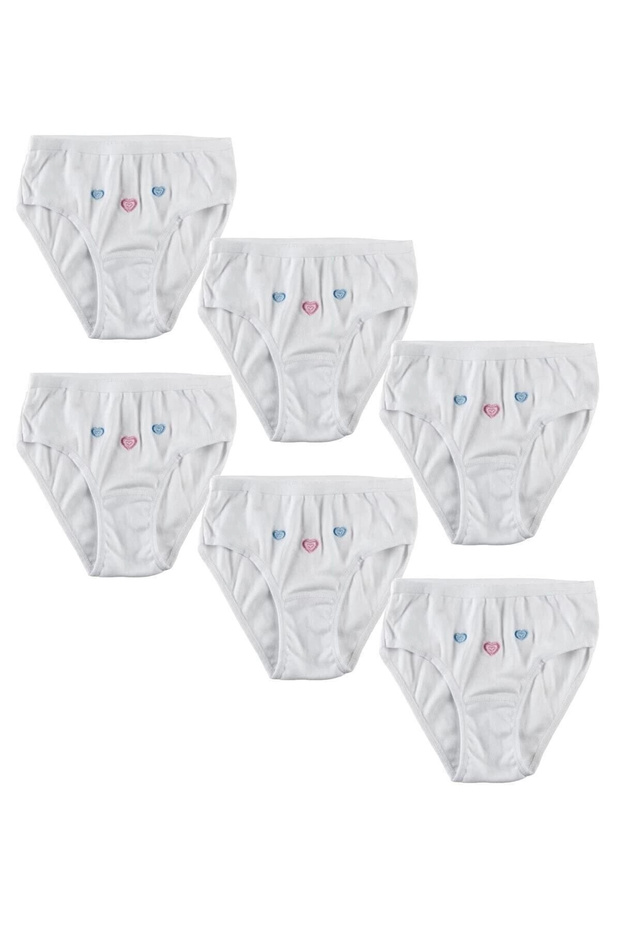 Pack of 6 Girls' White Panties