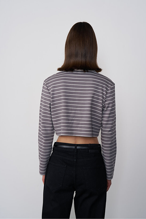 Long Sleeve Polo Neck Blouse - 4