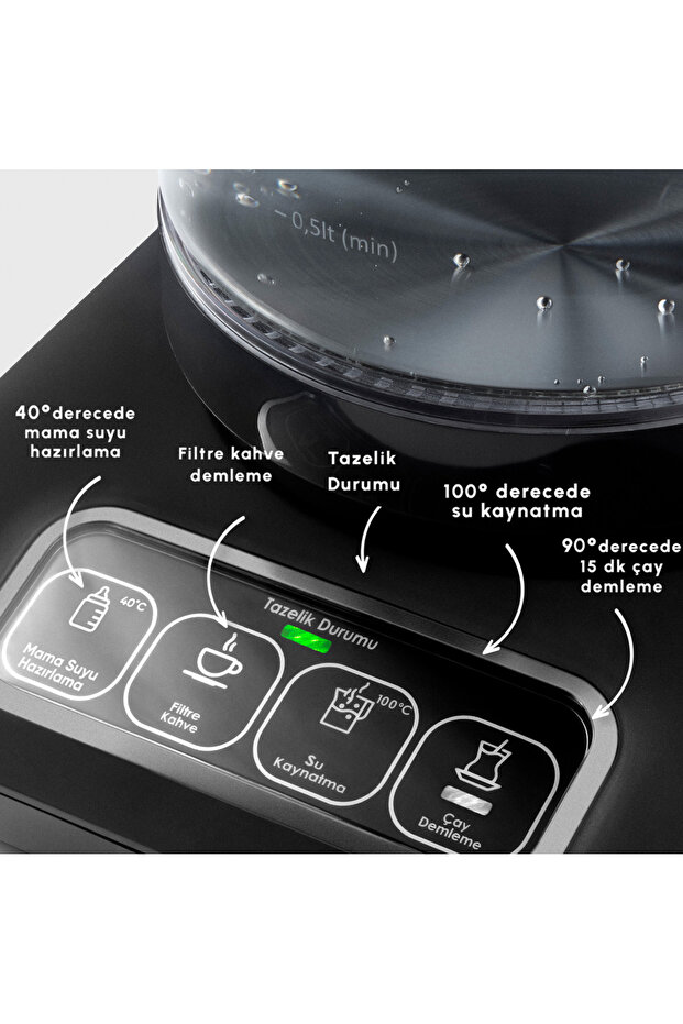 Çaysever Robotea Pro 4-in-1 sprechender Tee und Filterkaffeeautomat 2500W Space Gray, Teeaufb - 2