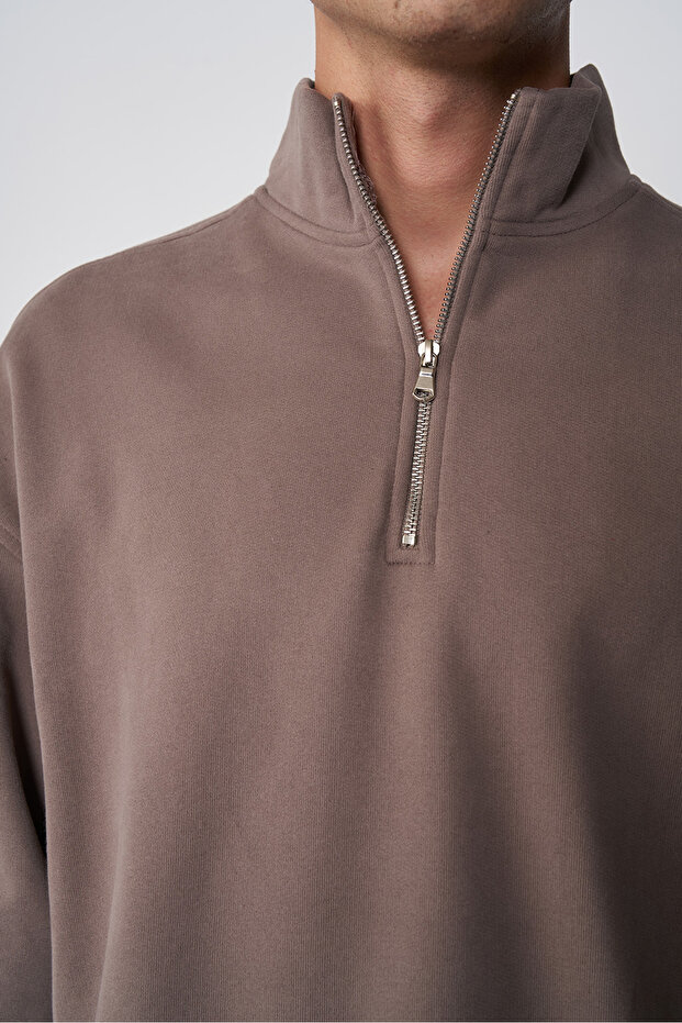 Dik Yaka Oversize Sweatshirt - 3