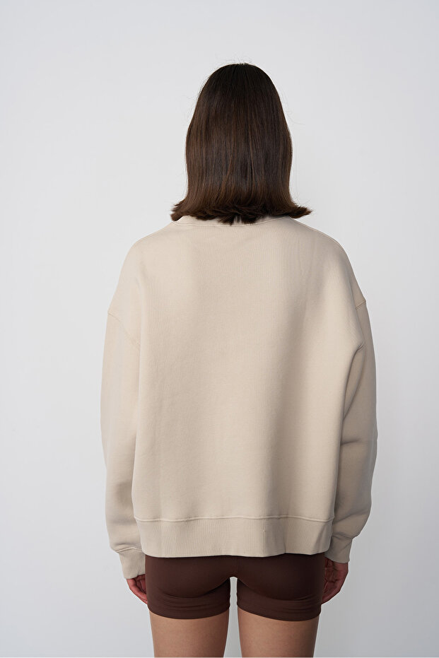 Oversize Kısa Sweatshirt - 4