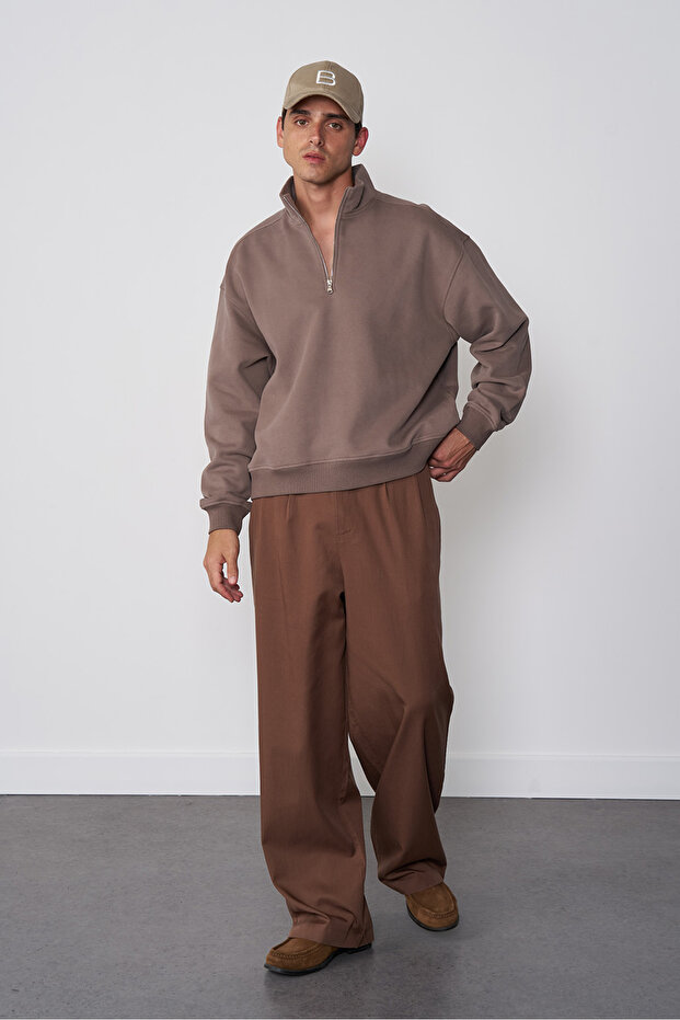 Dik Yaka Oversize Sweatshirt - 2