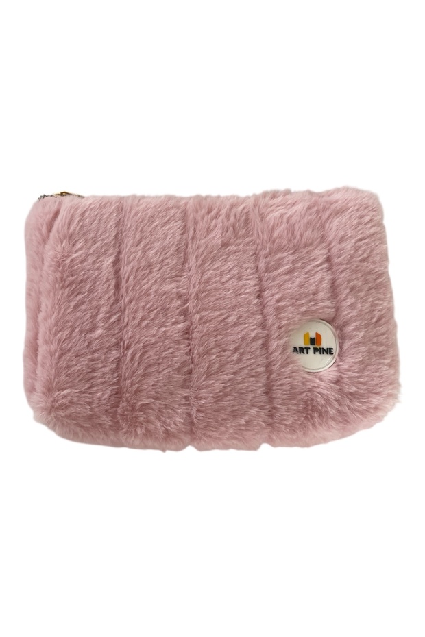 Teddy Plush Makeup Bag Medium - Cosmetic - Clutch - Travel