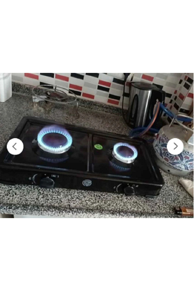 2 Gözlü Tüplü Ocak Emaye Set Üstü Ocak İkili Ocak Karavan Kamp Ocağı Küçük Tüplü Ocak - 3