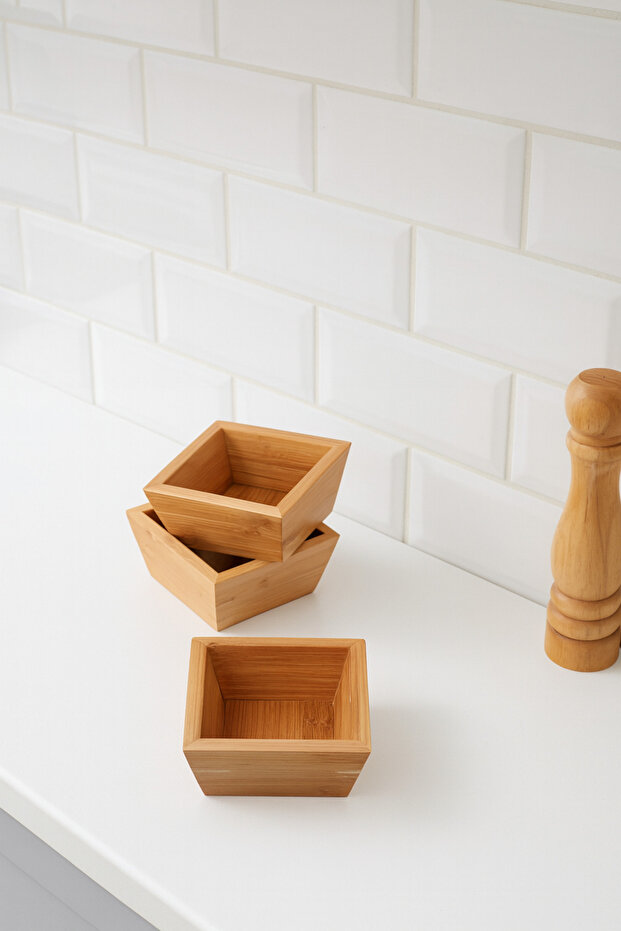 Bambu Lüx 10 Cm Kare Çerezlik 3 Adet - 1