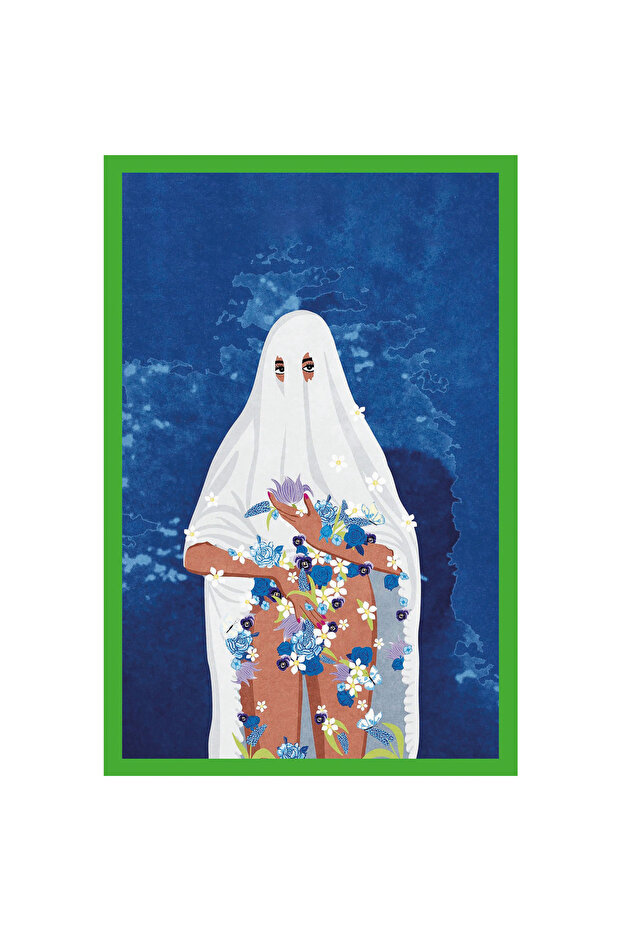 Ghost – بطاقة بريدية مزخرفة ورسالة هدية مع رسومات توضيحية ذات طابع شبحي | 10x15 سم