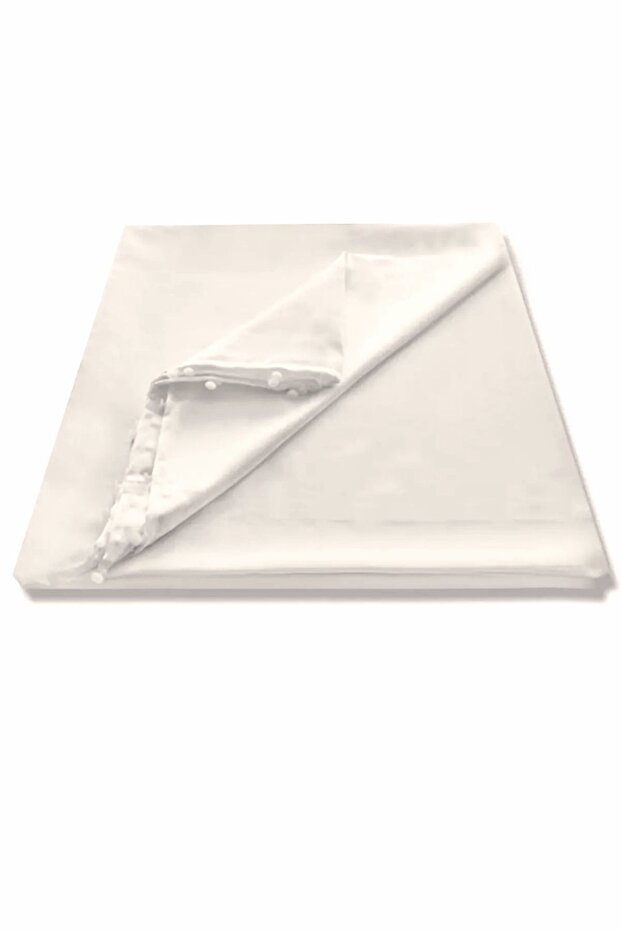 Ecru Cream Satin Sunshade Curtain - Compatible with Background and Tulle Curtains, Ready and Convenient to Use. - 5