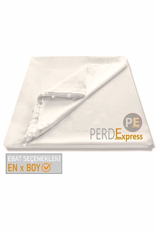 Ecru Cream Satin Sunshade Curtain - Compatible with Background and Tulle Curtains, Ready and Convenient to Use. - 1