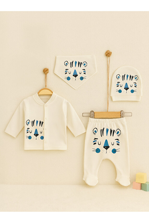 Baby Boy Hospital Discharge Set Natural Cotton 0-3 Months Kaplan