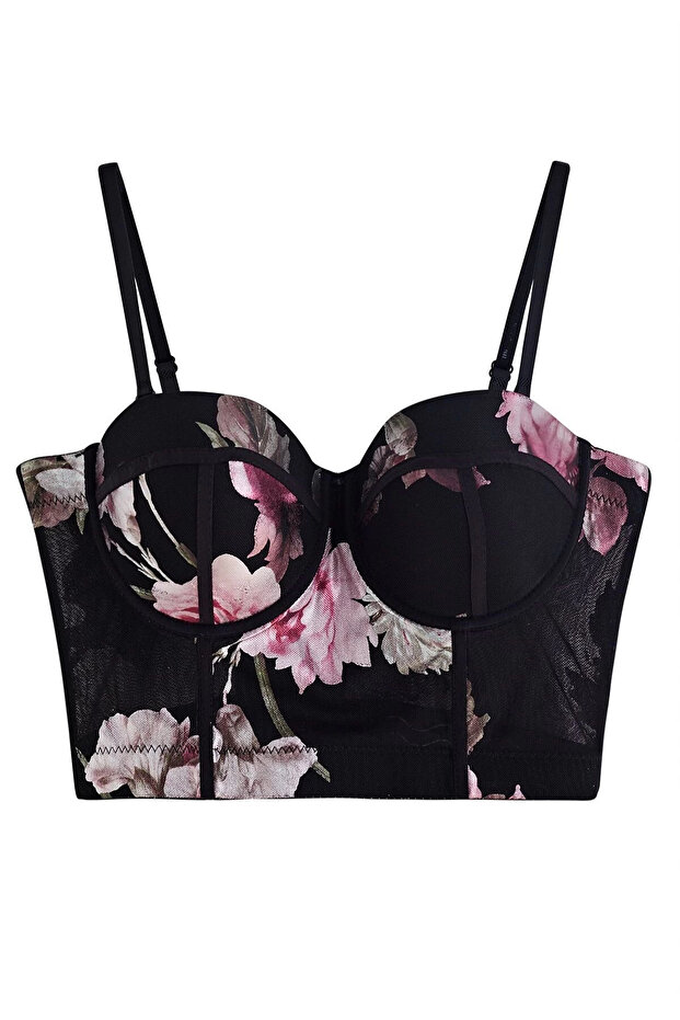 Çiçek Desen Büstiyer - 2