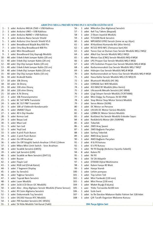 ARDUİNO MEGA PREMİUM PRO PLUS SENSÖR EĞİTİM SETİ - 5