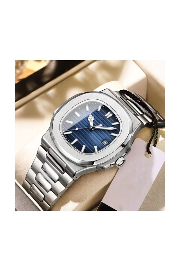 Patek Model Lacivert Çelik Eşref Tek Saati - 1