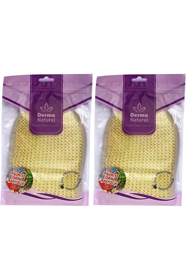 Palm Fiber Knitted Bath Glove (15*24cm) Ms-04 (Set of 2)
