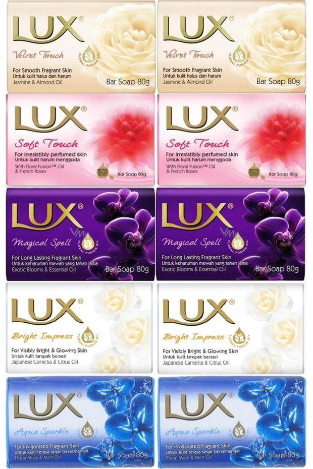 Soap 80Gr (Mixed Set of 10) Soft Touch/Velvet Touch/Magicial Spell/Aqua Sparke/Bright Impress
