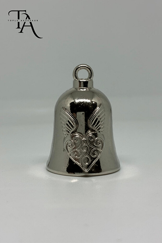 Guardian Bell with Winged Heart Pattern – Luck and Protection Bell for Motorcyclists