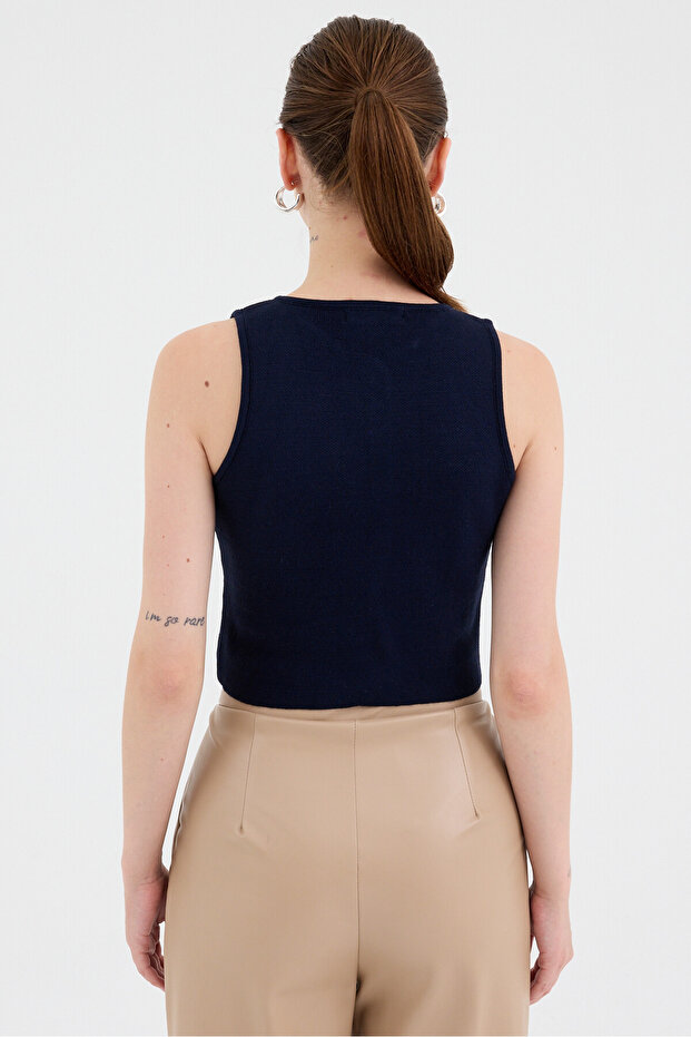 2275 Zero Sleeve Short Vest Navy - 5