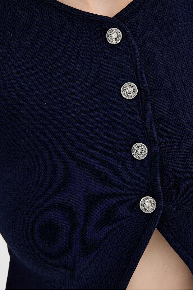 2275 Zero Sleeve Short Vest Navy - 4