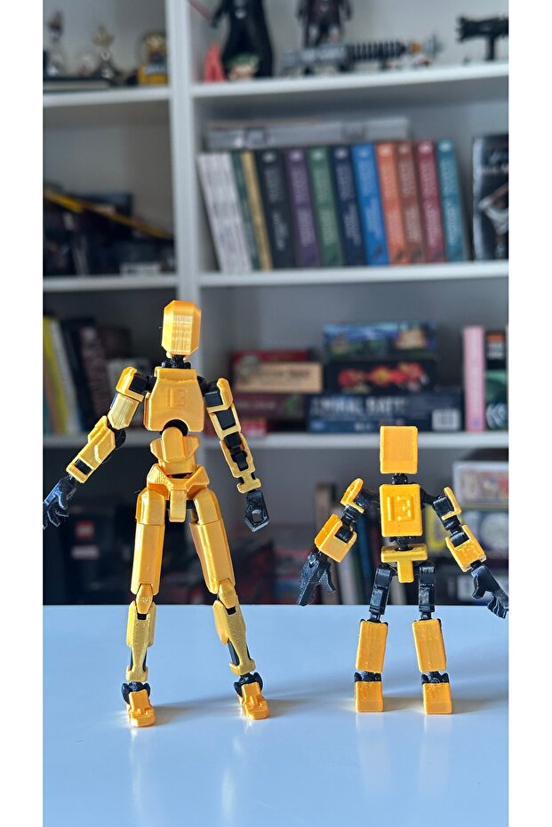 Lucky 13 Mini 13 Aksiyon Figürü Robot Oyuncak 2'li Altın Set - 7