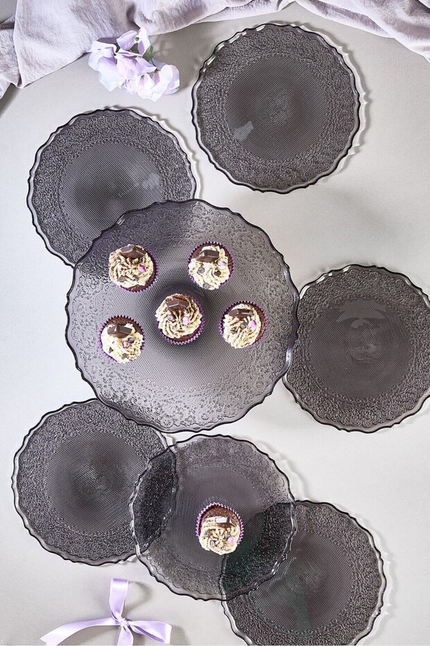 Goblen 7 Parça Pasta Servis Sunum Tabağı Seti - 4