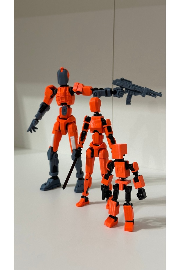 Lucky 13 Titan 13 Mini 13 Aksiyon Figürü Robot Oyuncak Turuncu 3'lü Set - 5