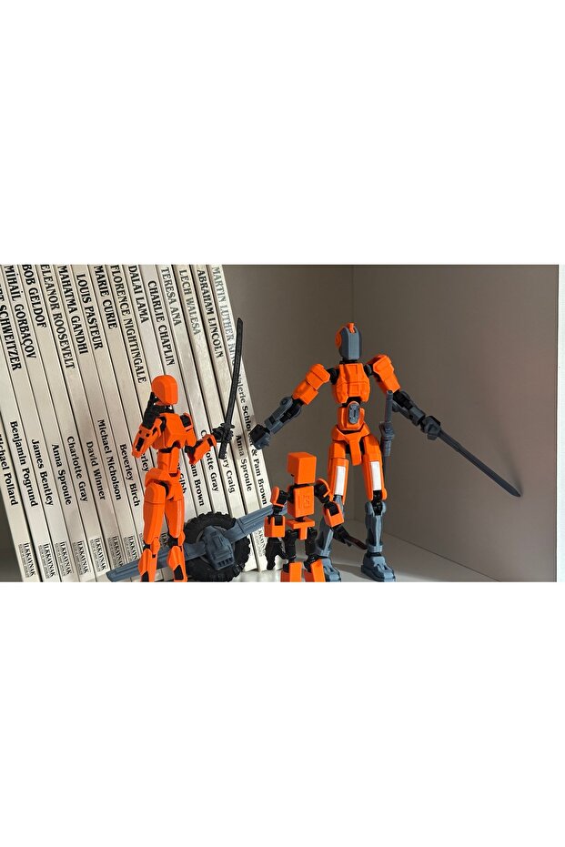 Lucky 13 Titan 13 Mini 13 Aksiyon Figürü Robot Oyuncak Turuncu 3'lü Set - 7