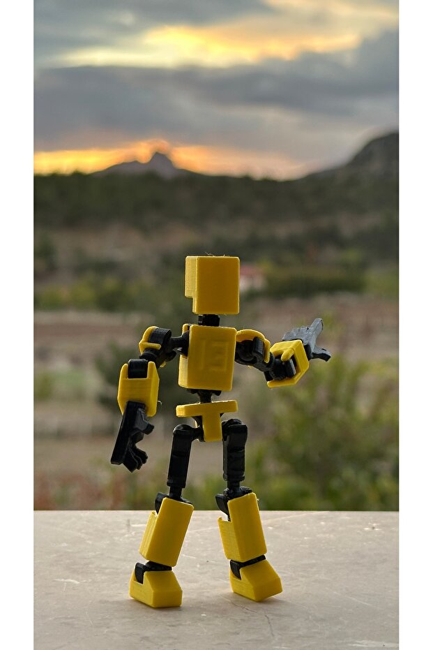Mini 13 Aksiyon Figürü Robot Oyuncak 8cm Sarı - 4