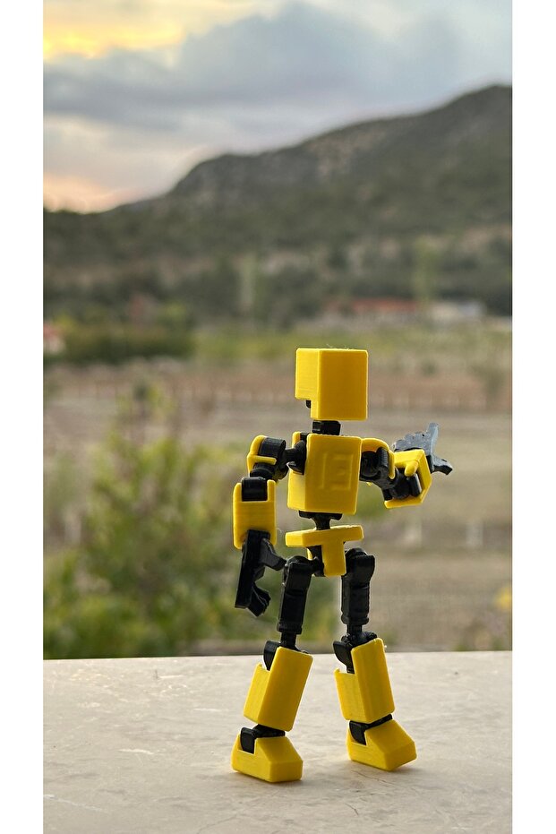 Mini 13 Aksiyon Figürü Robot Oyuncak 8cm Sarı - 5