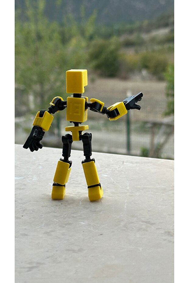 Mini 13 Aksiyon Figürü Robot Oyuncak 8cm Sarı - 1