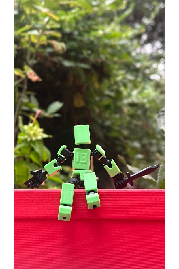Mini 13 Aksiyon Figürü Robot Oyuncak 8cm Yeşil - 5