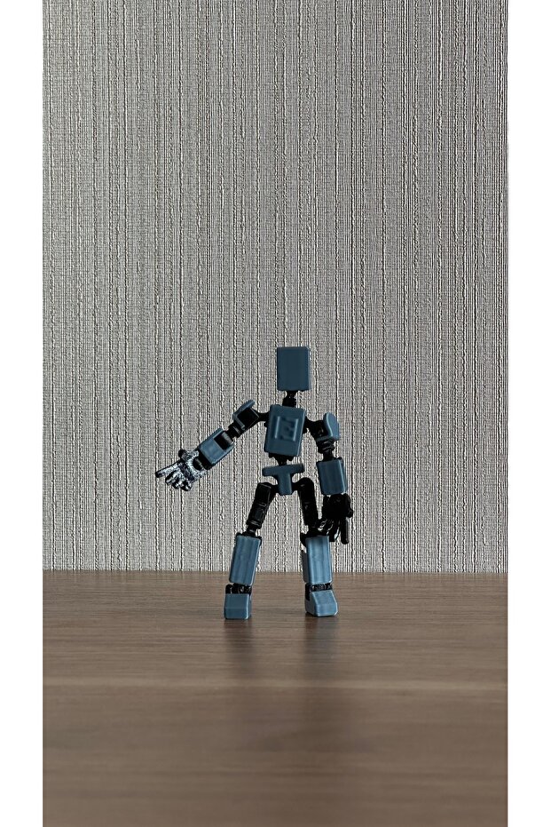 Mini 13 Aksiyon Figürü Robot Oyuncak 8cm Gri - 4