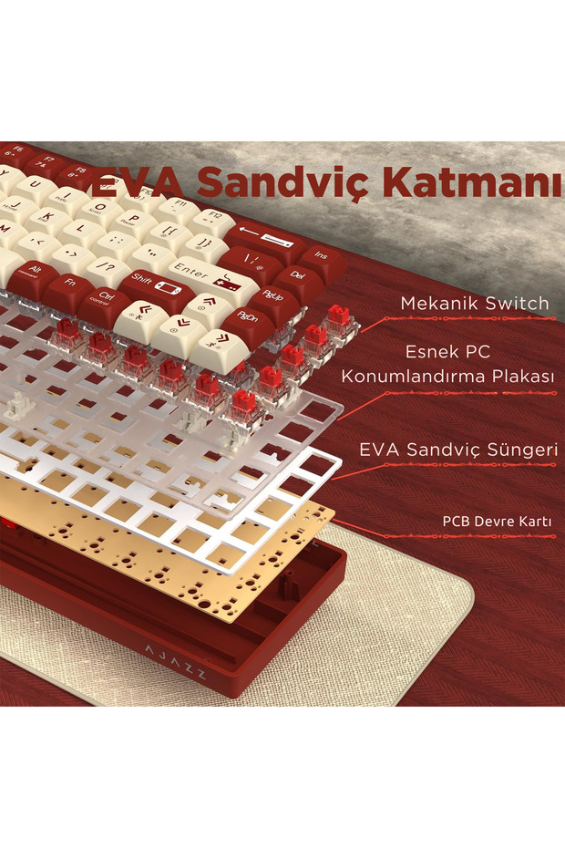 Ak680 Kırmızı Switch Hot-swap Kablolu Mekanik Oyuncu Gaming Klavye - 7