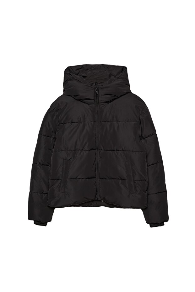 Kapüşonlu basic şişme mont - 9