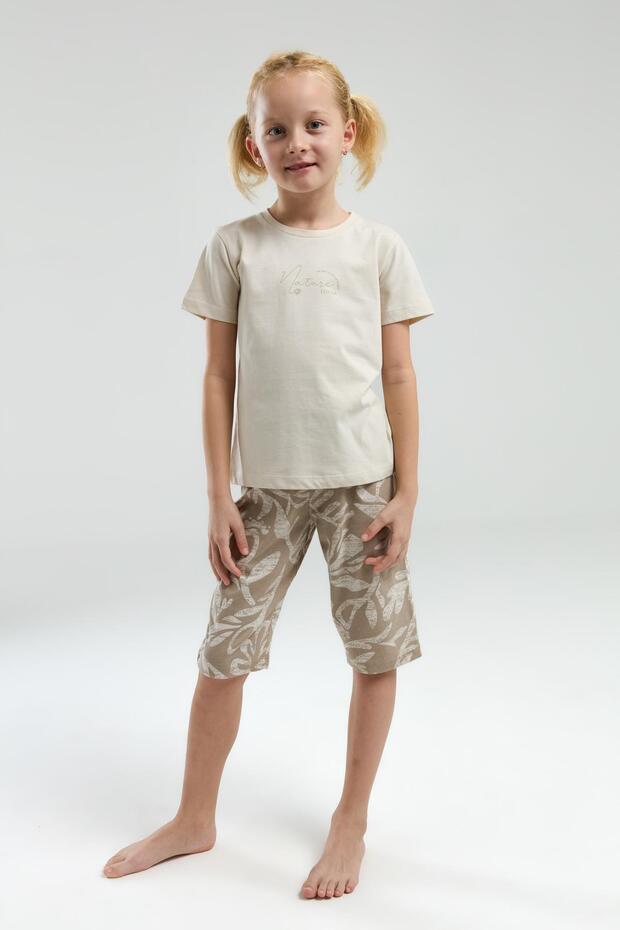 3301 Garson Nature Lover Girl's Crew Neck Short Sleeve Capri Pajama Set